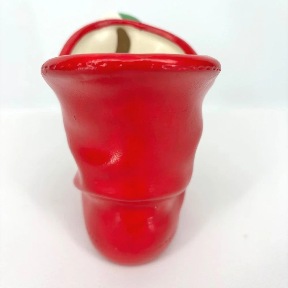Vintage Atlantic Mold MCM Christmas Elf Santa Boot Vase Ceramic Hand Painted